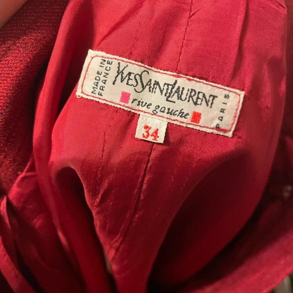 YSL VINTAGE PINSTRIPE WOOL SKIRT - Picture 2 of 4